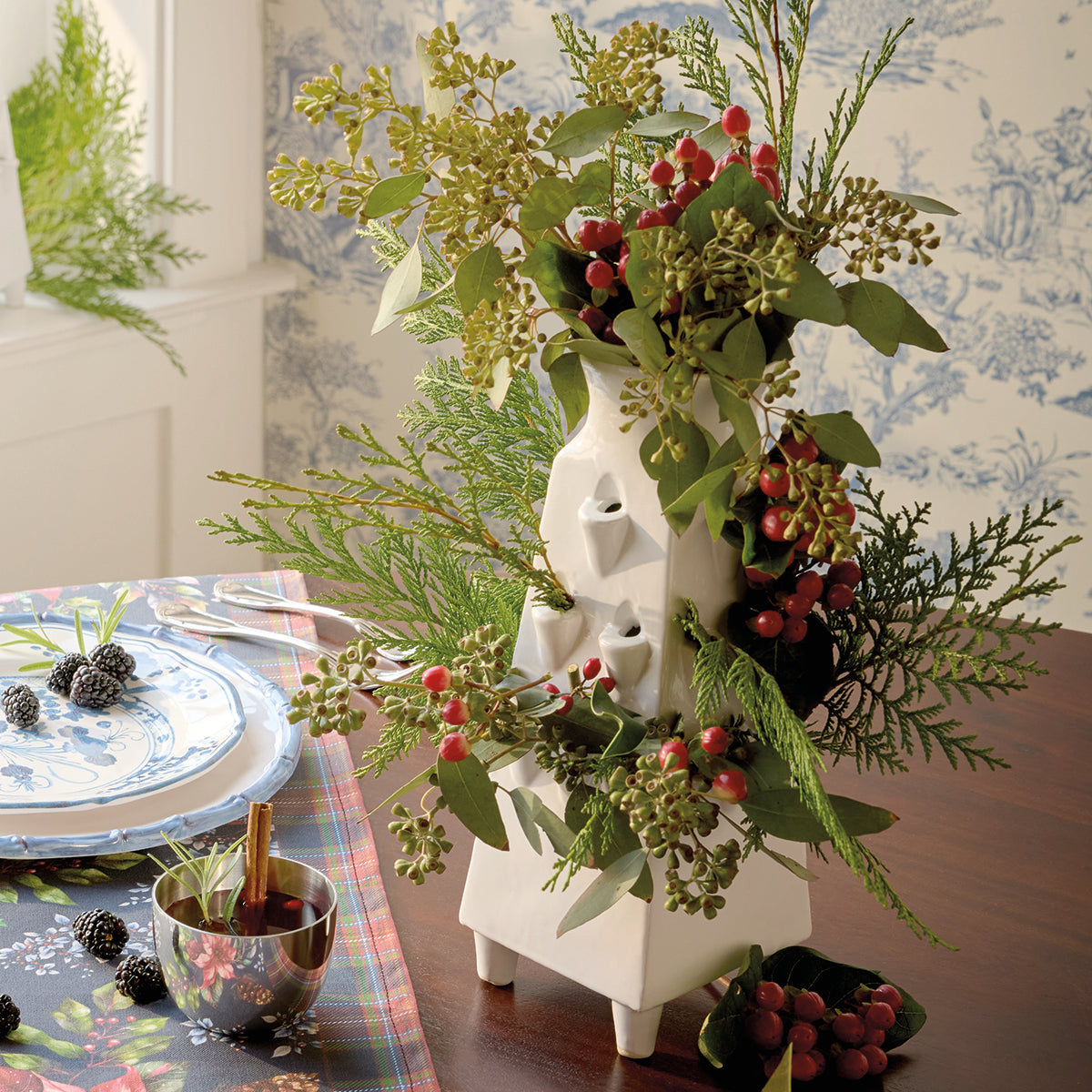 French Inspired Ceramic Tulipiere Vase