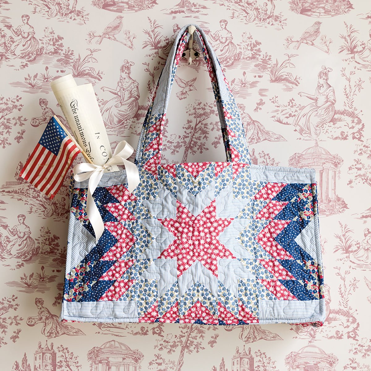 Americana Quilted Tote - Shop-orias