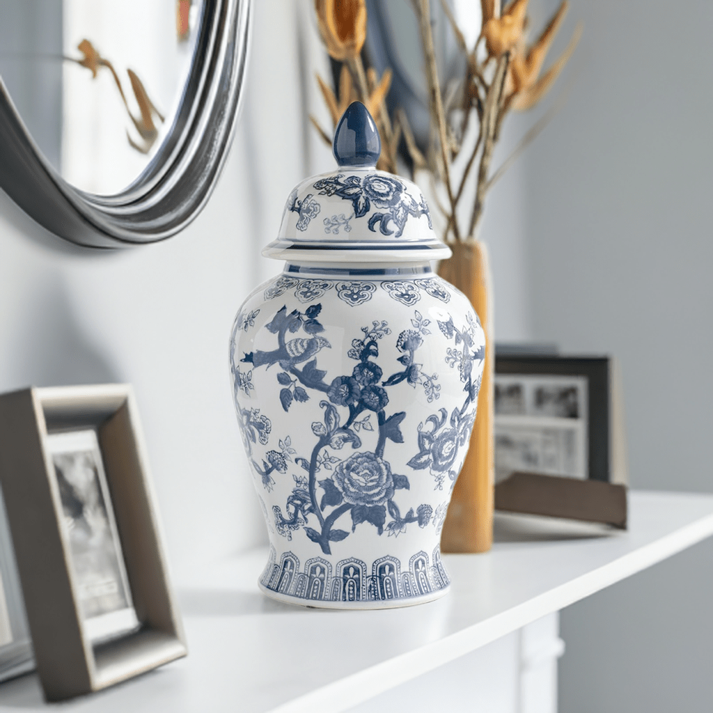 Birds & Blooms Ginger Jar - Shop-orias
