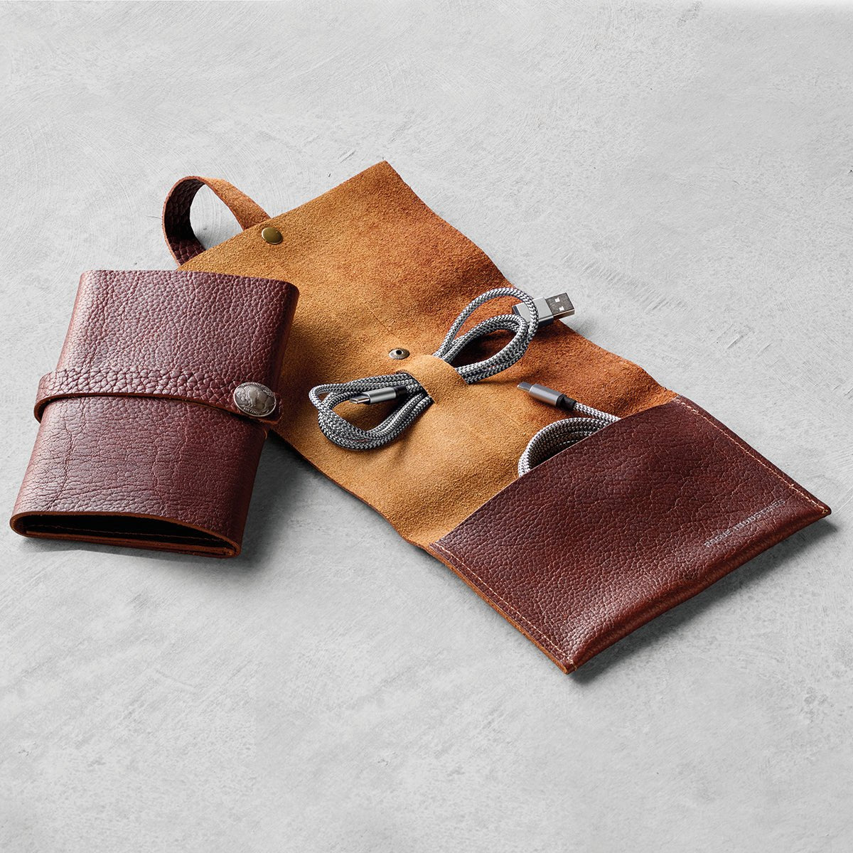 Bison Leather Tech Organizer - Shop-orias