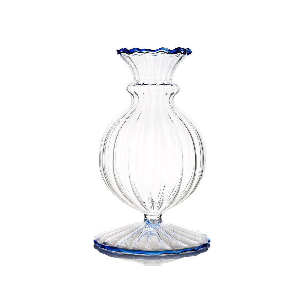 Blue Edged Glass Vase - Shop-orias