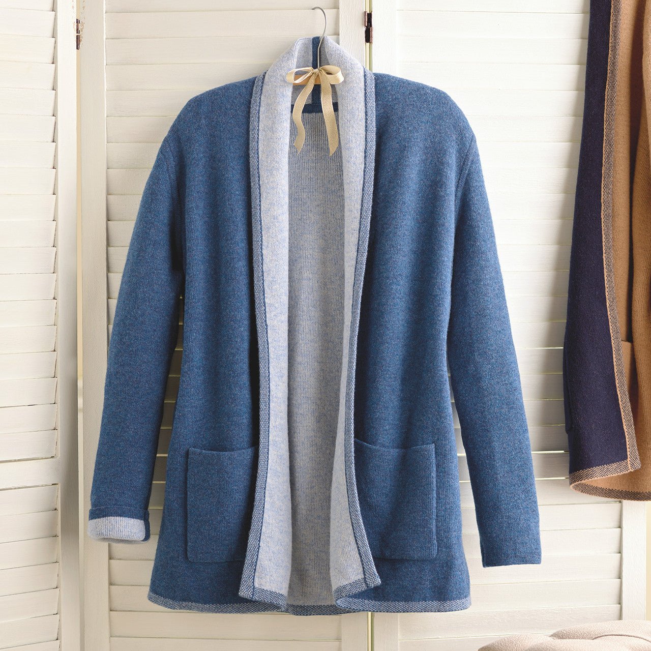 Blue & Light Blue Reversible Cardigan - Shop-orias