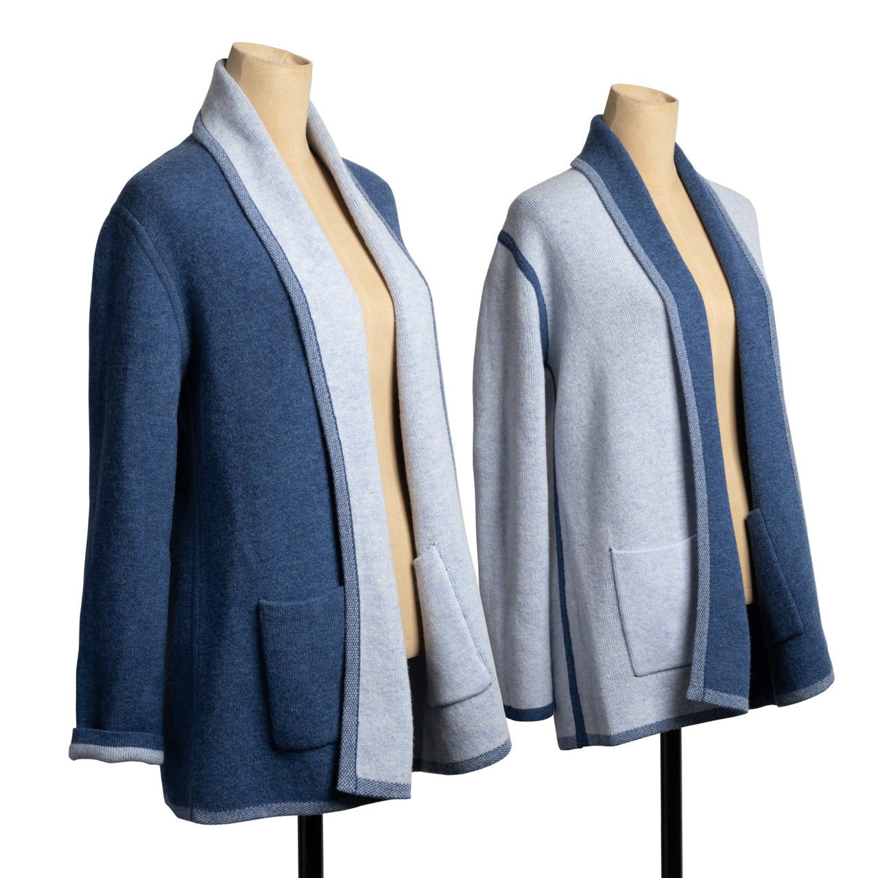 Blue & Light Blue Reversible Cardigan - Shop-orias