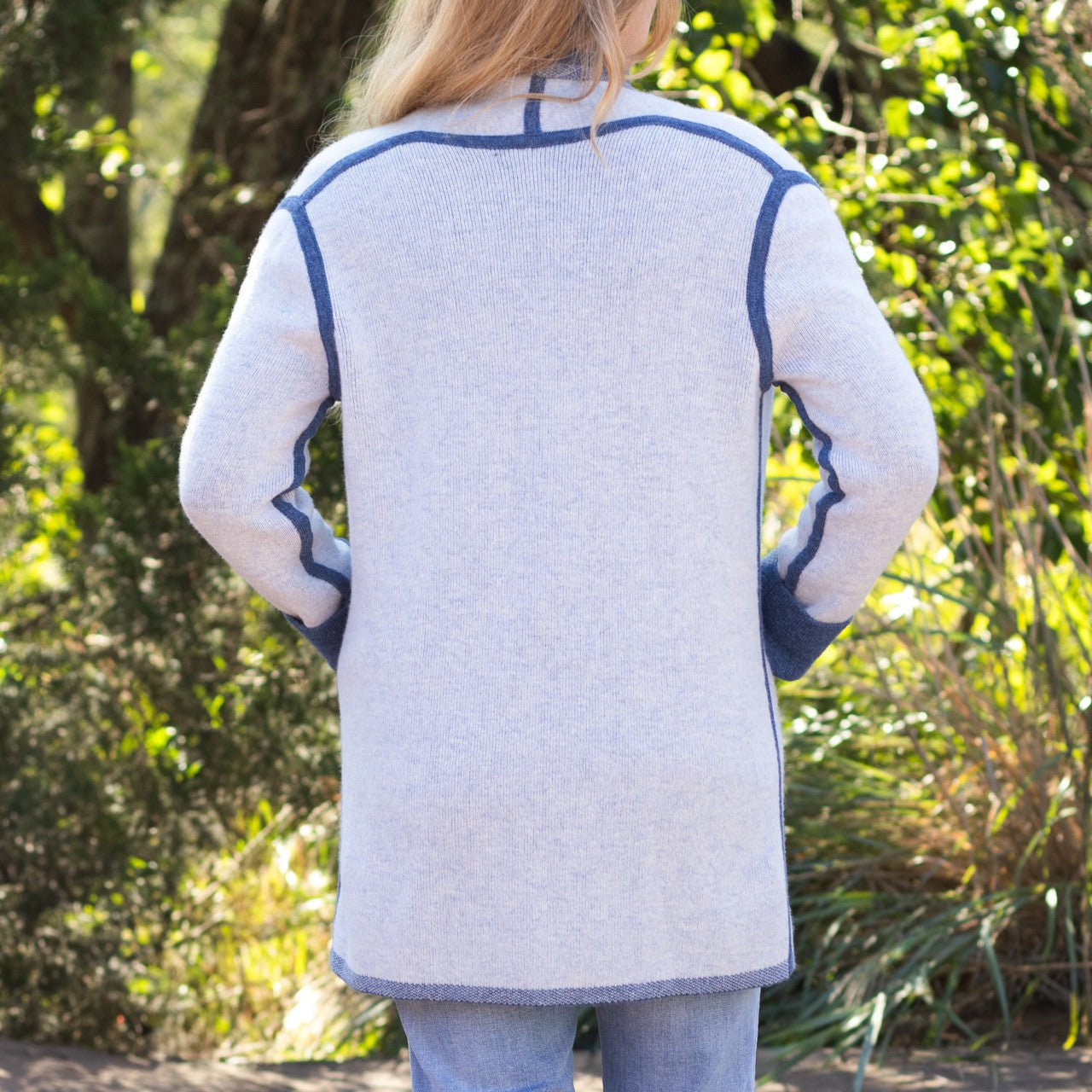 Blue & Light Blue Reversible Cardigan - Shop-orias
