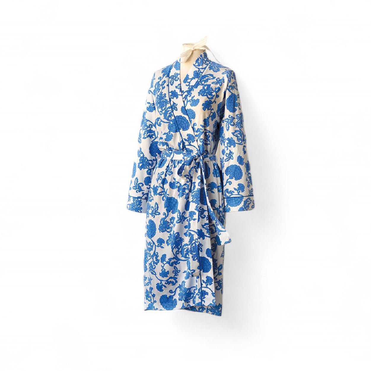 Blue & White Chrysanthemum Robe - Shop-orias