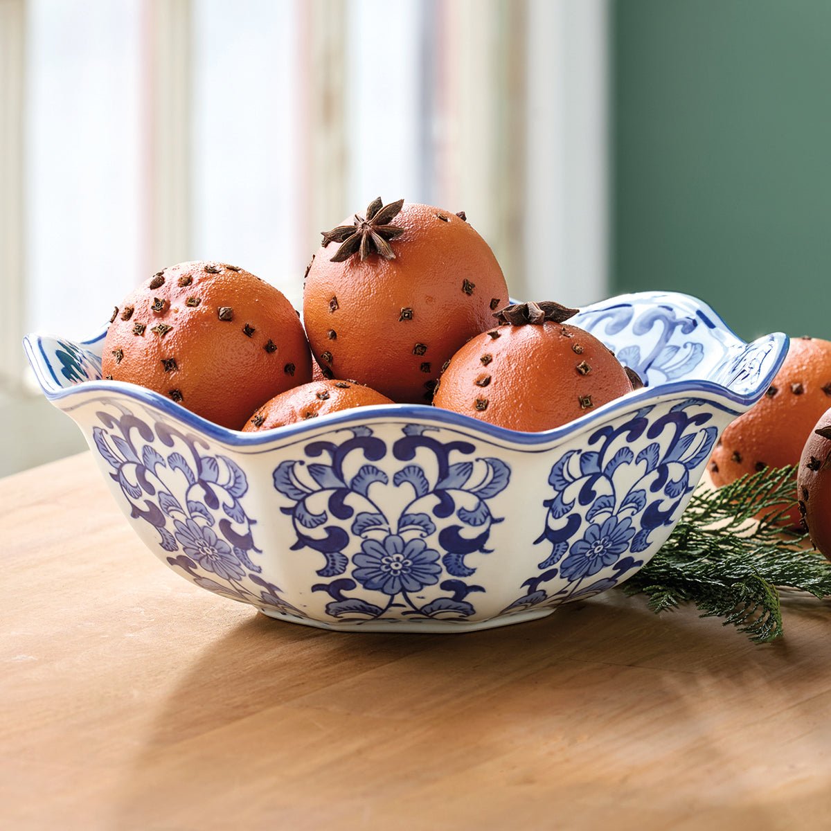Blue & White Scalloped Bowl - Shop-orias