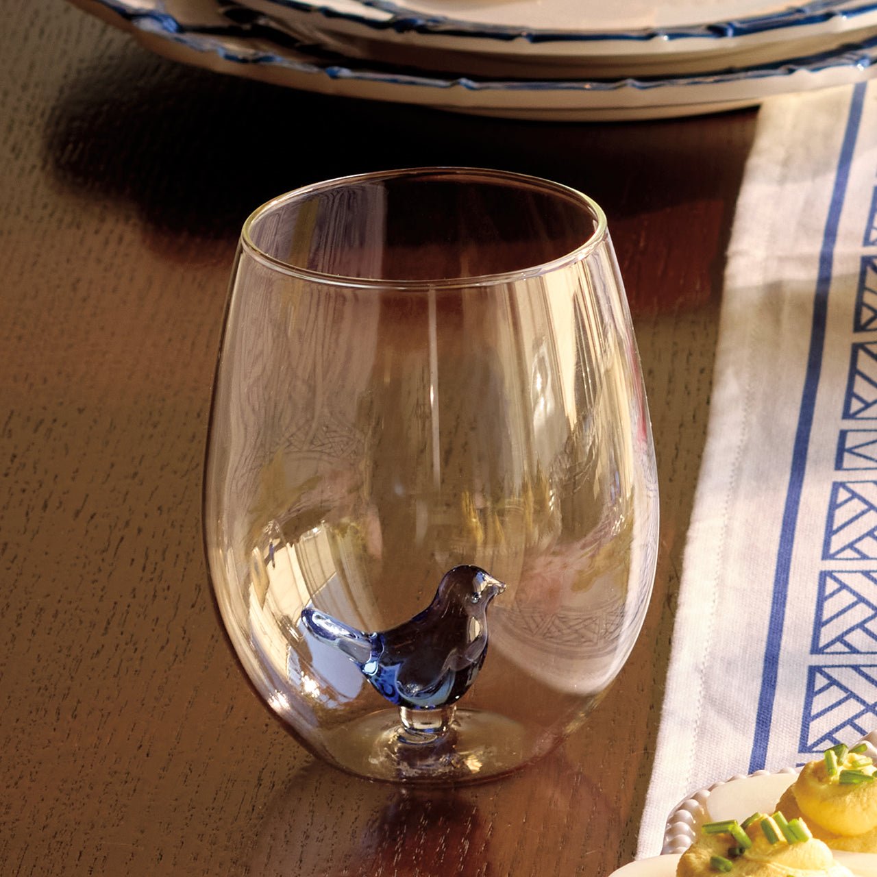 Bluebird Stemless Wine and Water Glass - Shop-orias