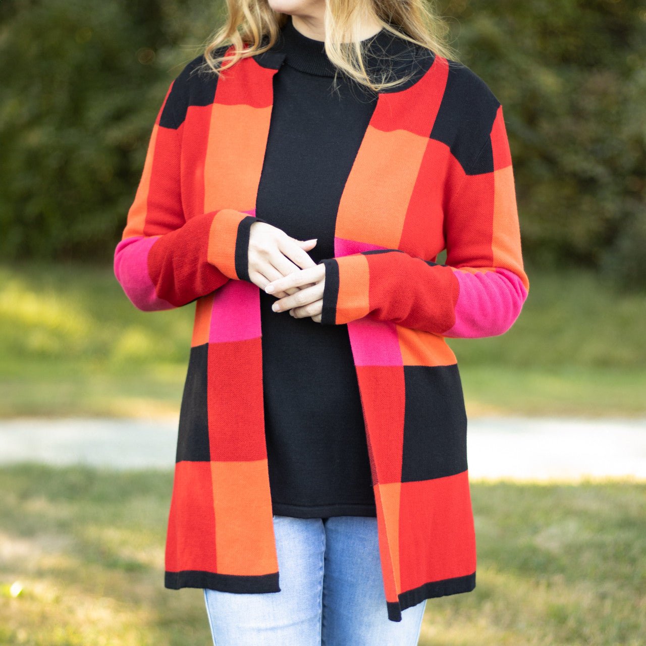 Color Block Cardigan - Shop-orias