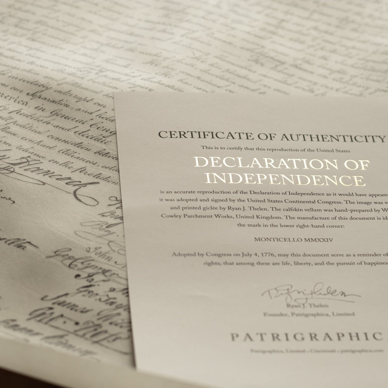 Declaration of Independence on Parchment - Shop-orias