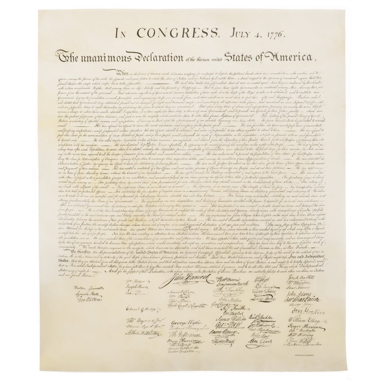 Declaration of Independence on Parchment - Shop-orias