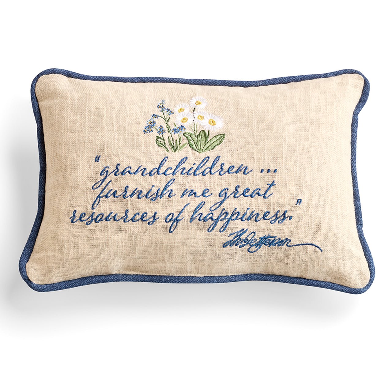 Embroidered Grandchildren Quote Pillow - Shop-orias