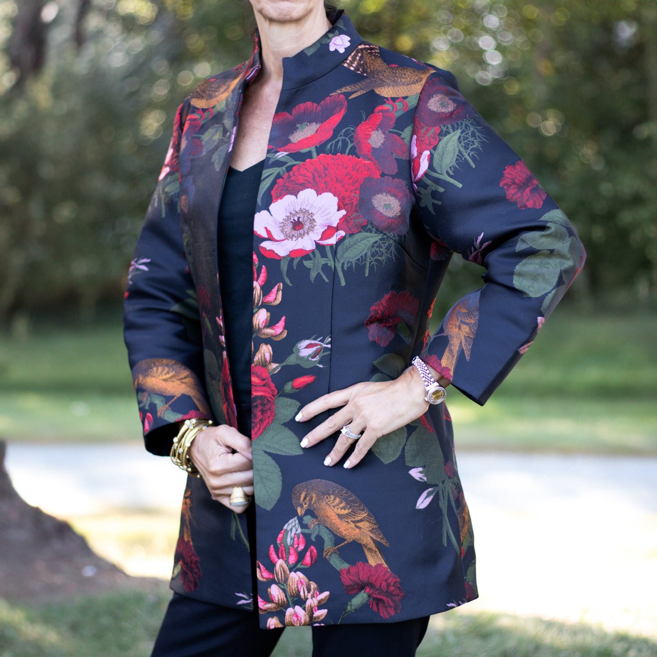 Floral Bird Jacket - Shop-orias