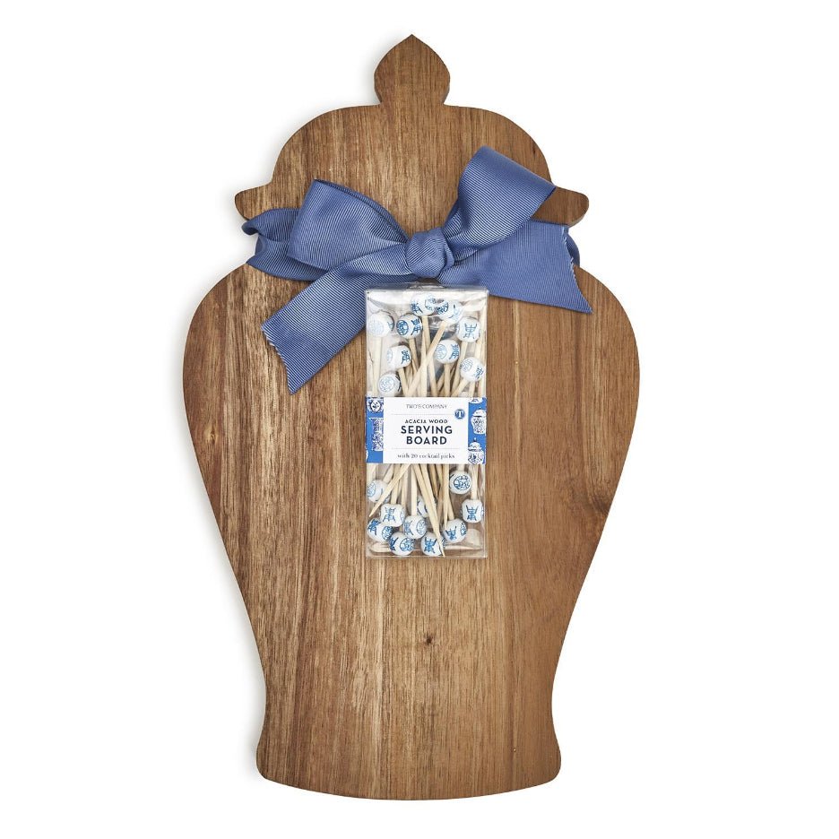 Ginger Jar Serving Board with Cocktail Picks - Shop-orias