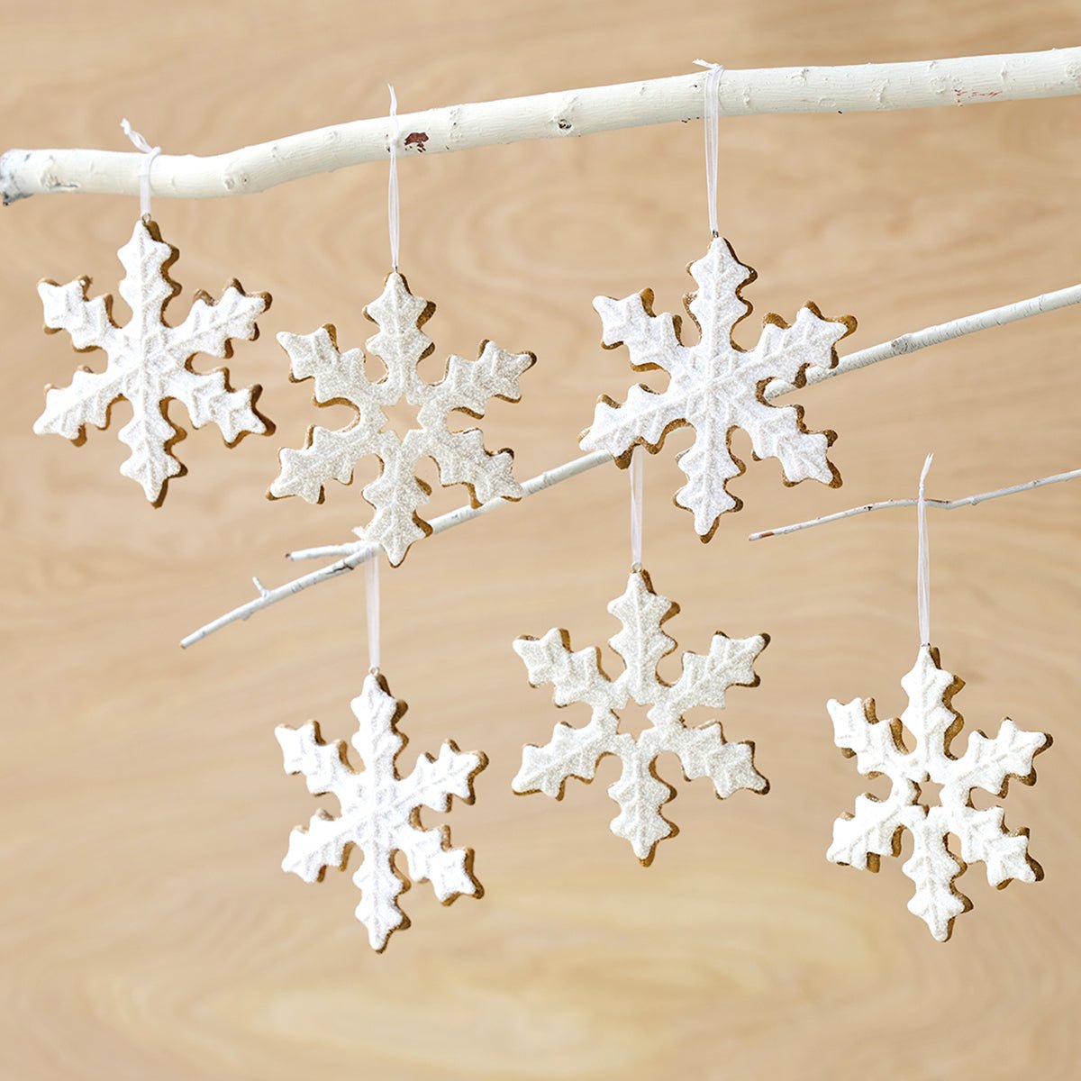 Gingerbread Snowflake Ornaments (set of 6) - Shop-orias