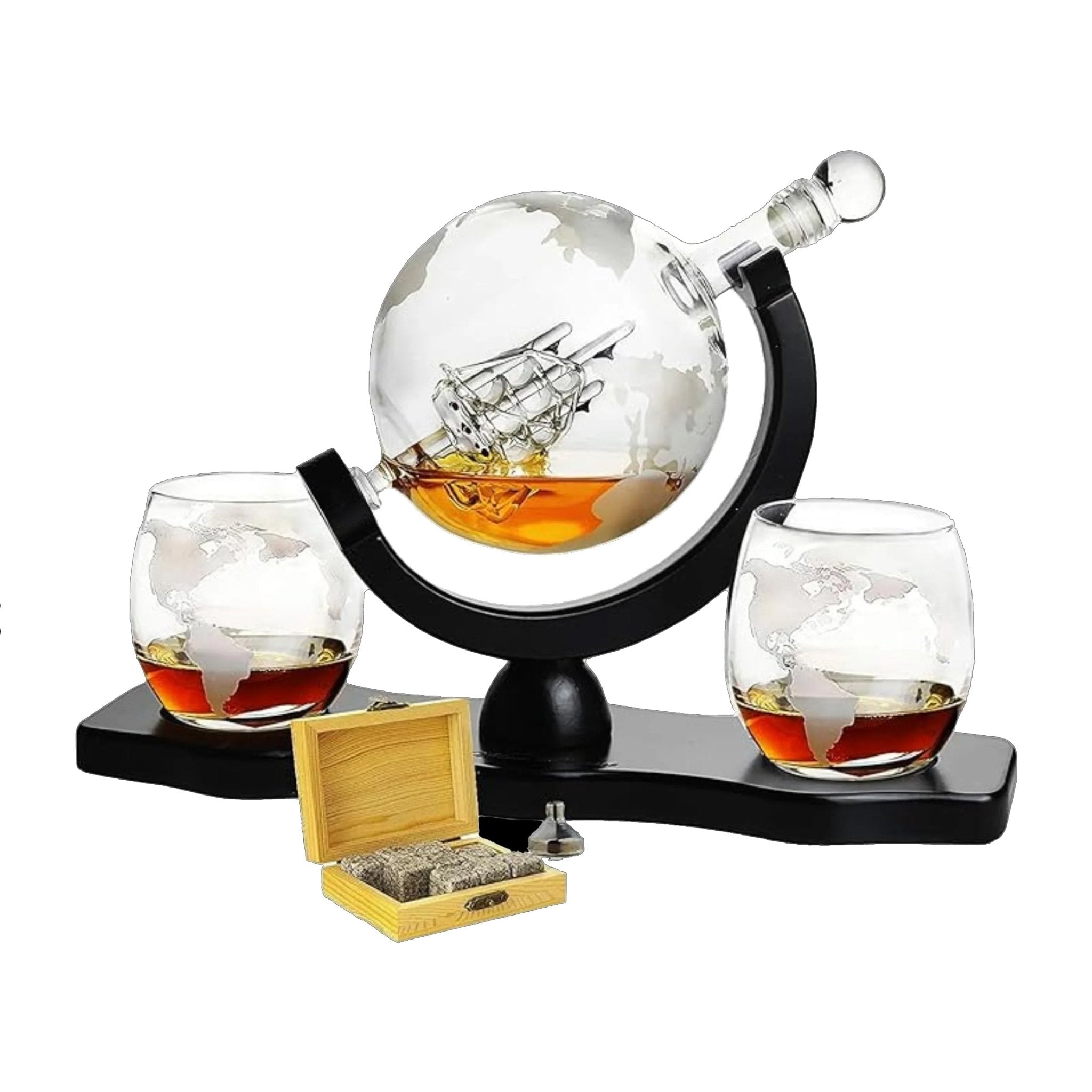 Globe Whiskey & Wine Decanter with Glasses - Shop-orias