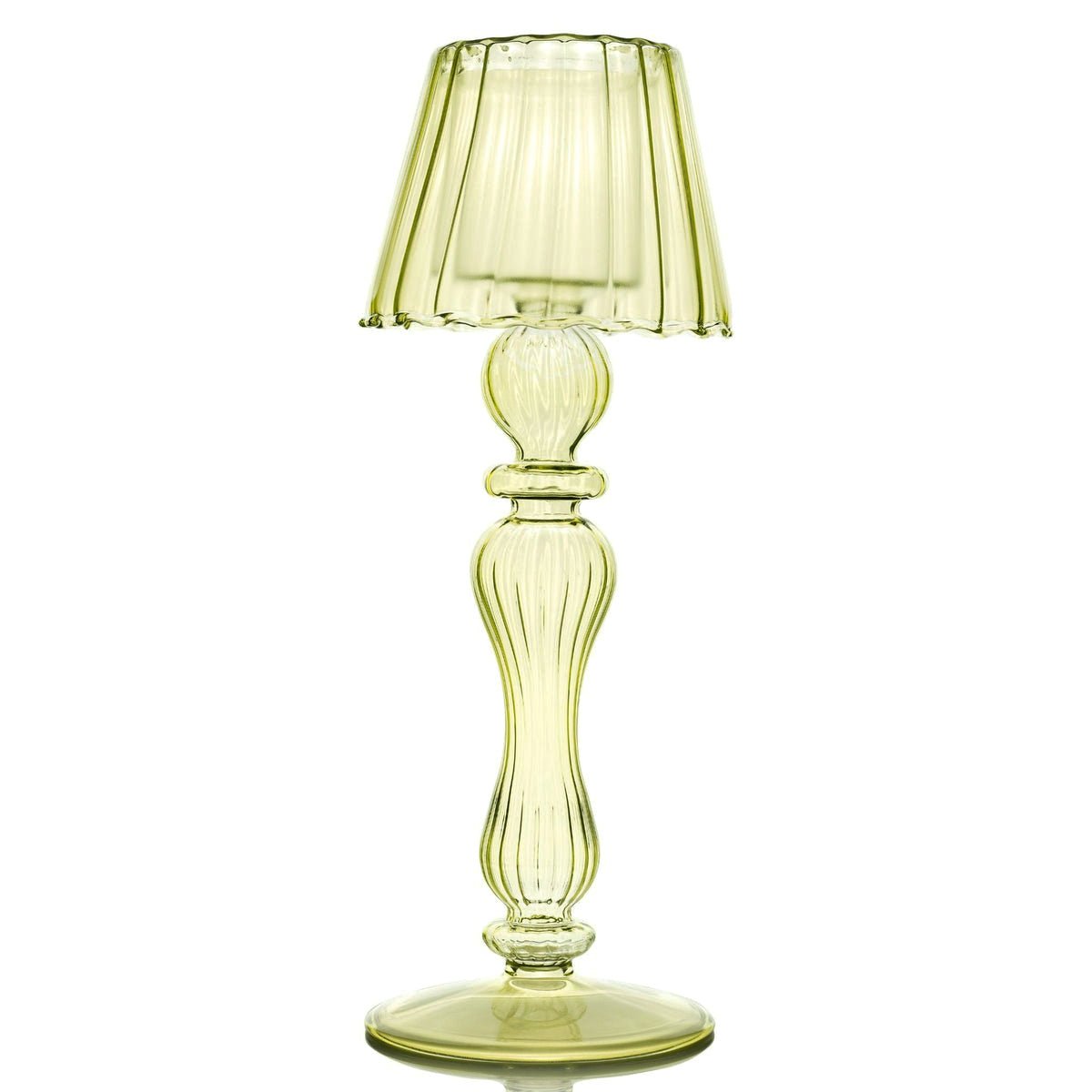 Green Glass Candle Lamp - Shop-orias