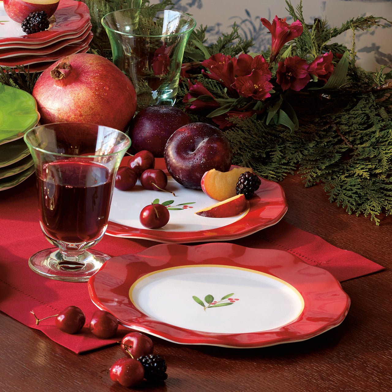 Holly Melamine Salad/Dessert Plates (Set of 4) - Shop-orias