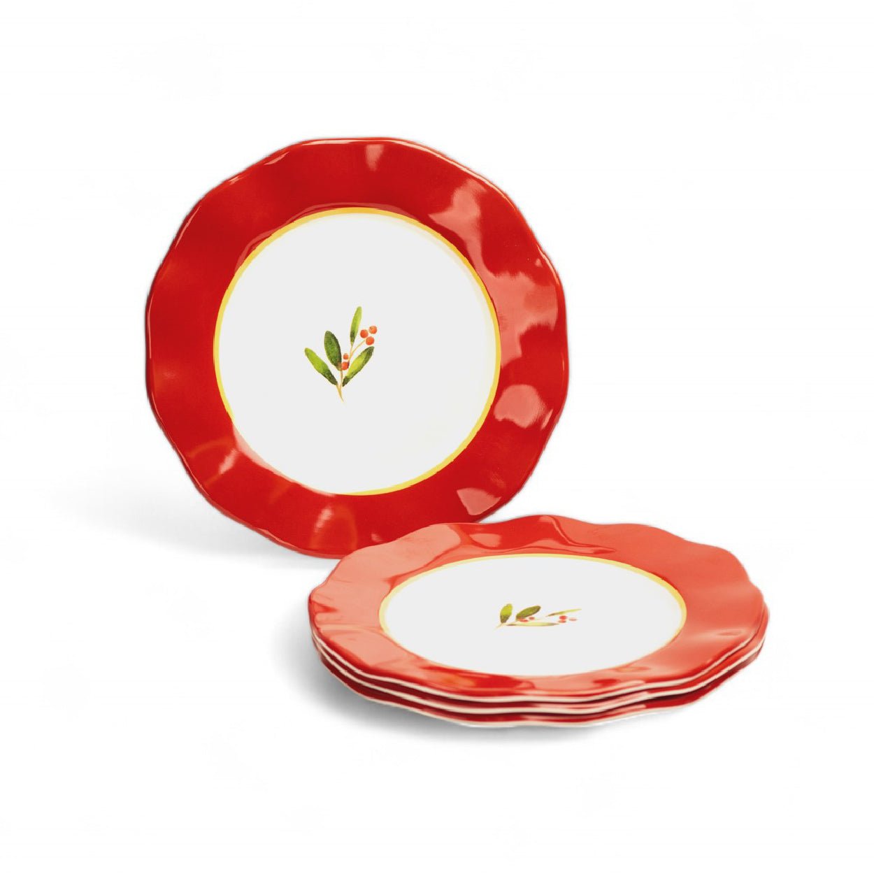 Holly Melamine Salad/Dessert Plates (Set of 4) - Shop-orias