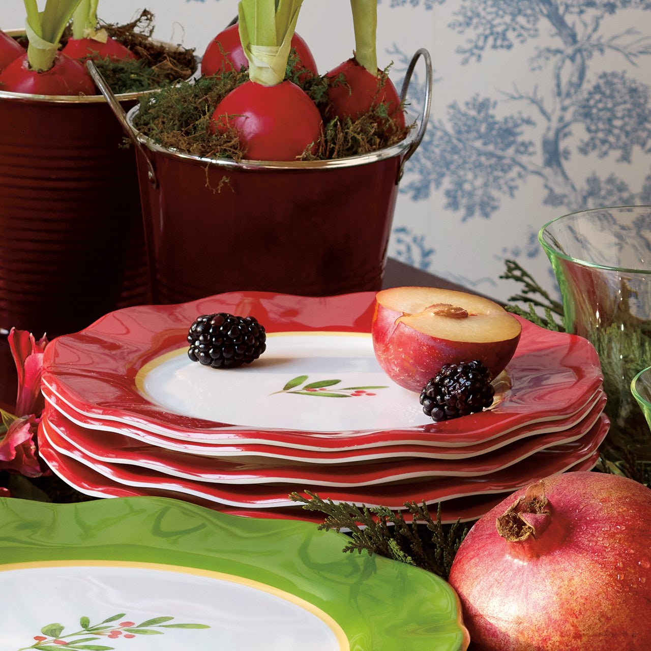 Holly Melamine Salad/Dessert Plates (Set of 4) - Shop-orias