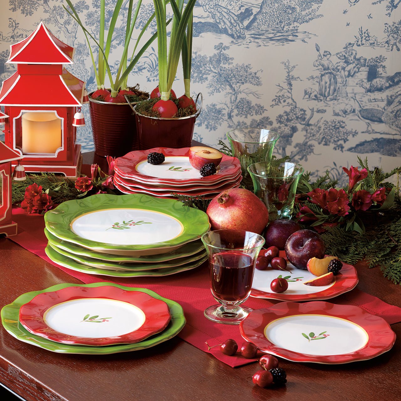 Holly Melamine Salad/Dessert Plates (Set of 4) - Shop-orias