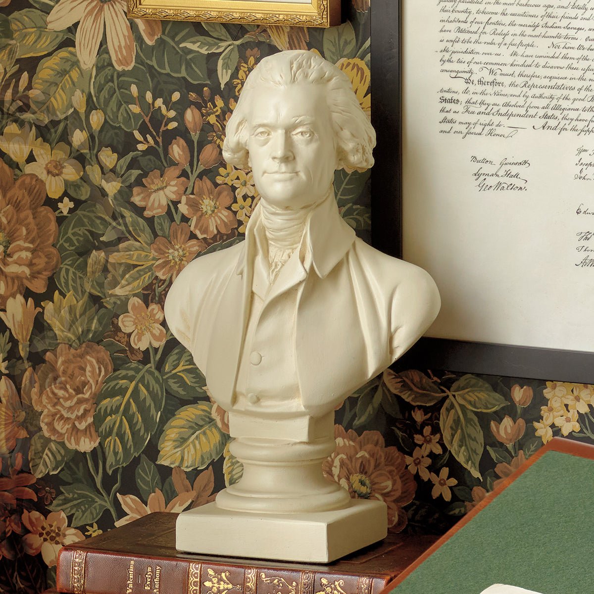 Houdon 12" White Thomas Jefferson Bust - Shop-orias