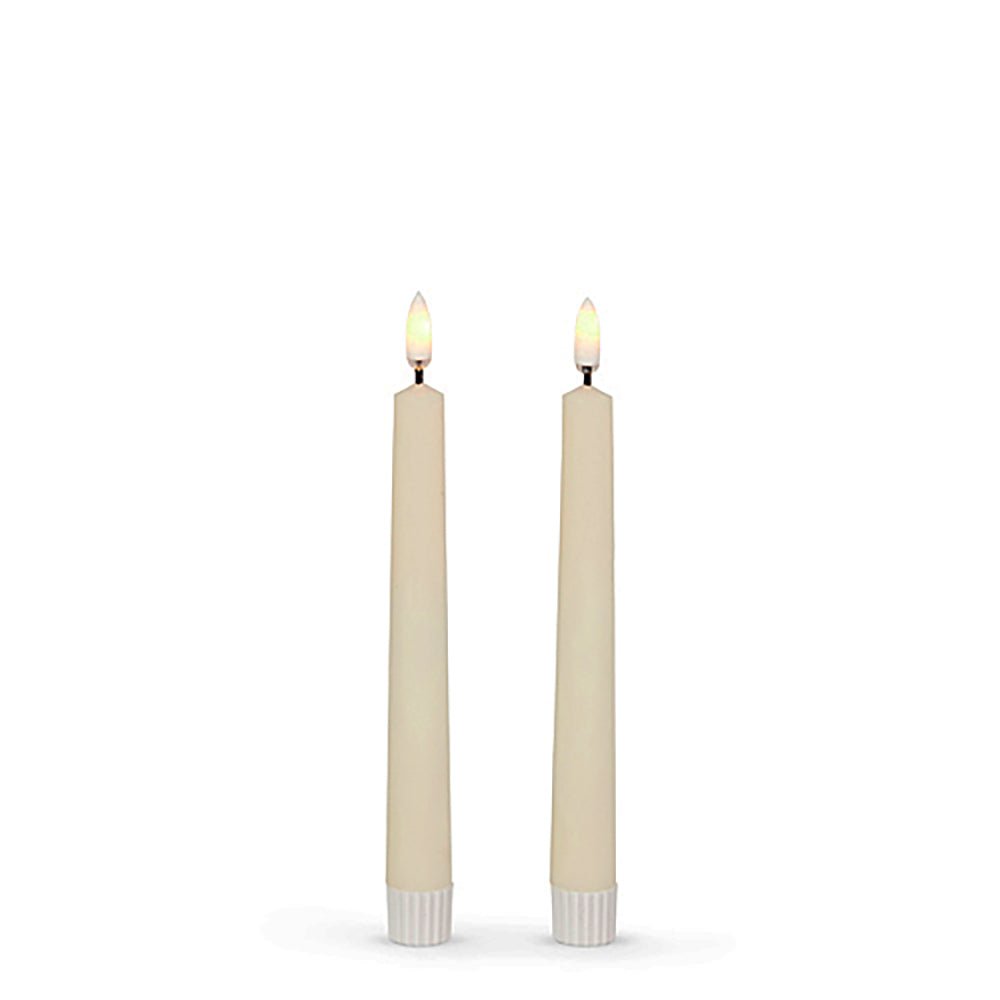Ivory Flameless Taper Candles - Shop-orias