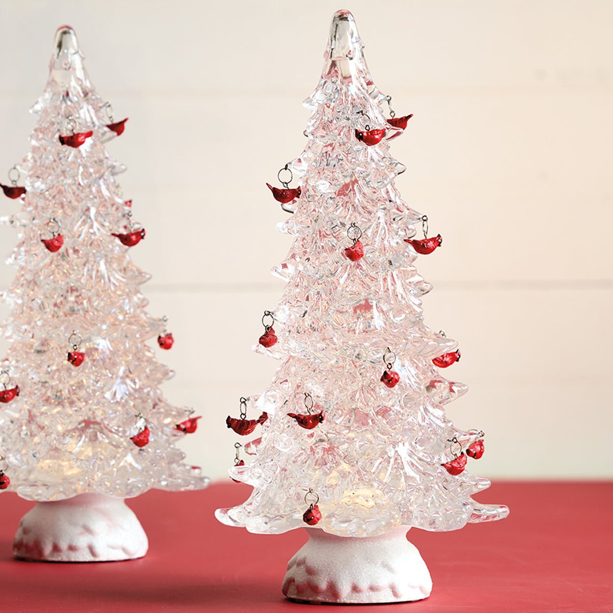 Lighted Water Tree with Cardinal Ornaments - Shop-orias