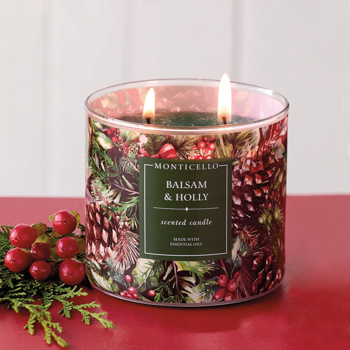 Monticello Balsam & Holly Jar Candle - Shop-orias