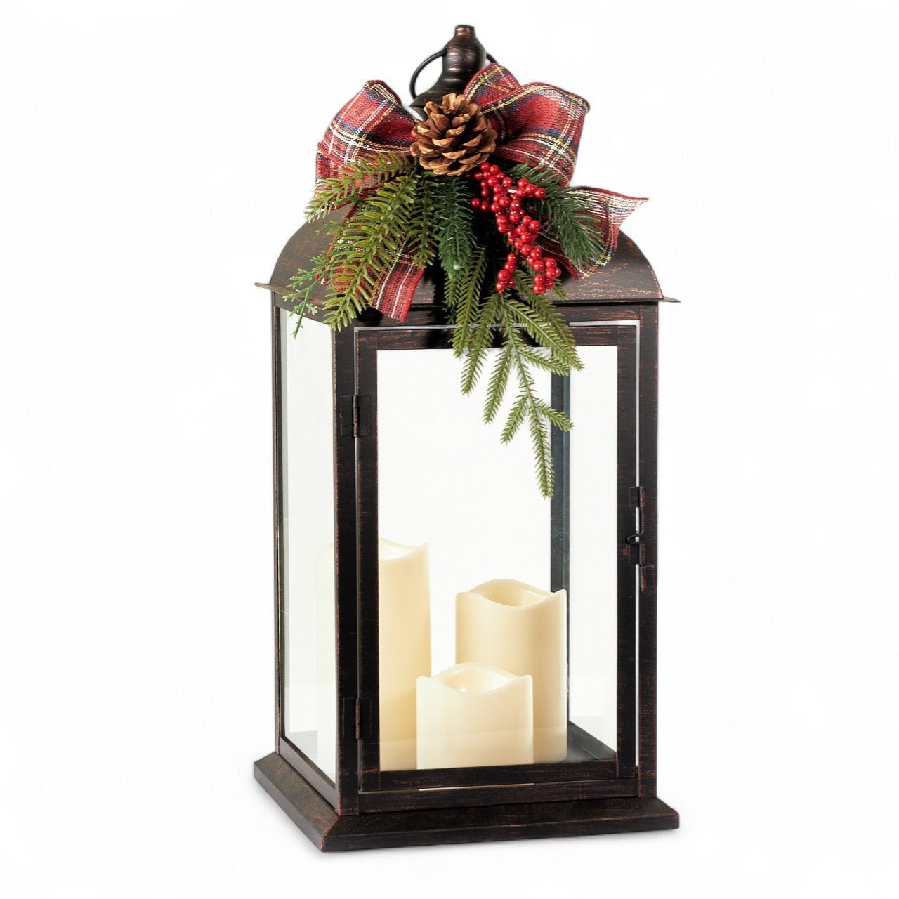 Monticello Decorated Metal Tri - Candle Lantern - Shop-orias
