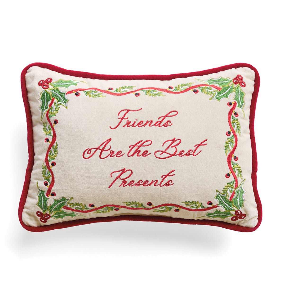 Monticello Embroidered Friends Pillow - Shop-orias