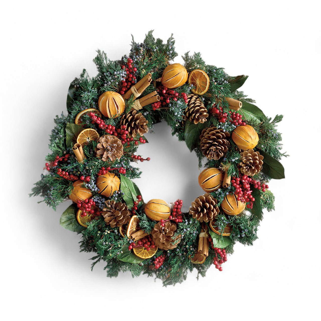 Monticello Evergreen & Oranges Scented Wreath - Shop-orias
