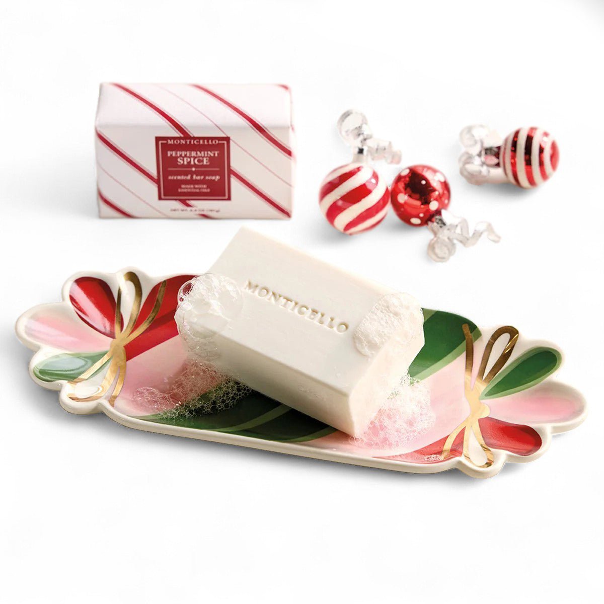 Monticello Festive Dish & Peppermint Soap - Shop-orias
