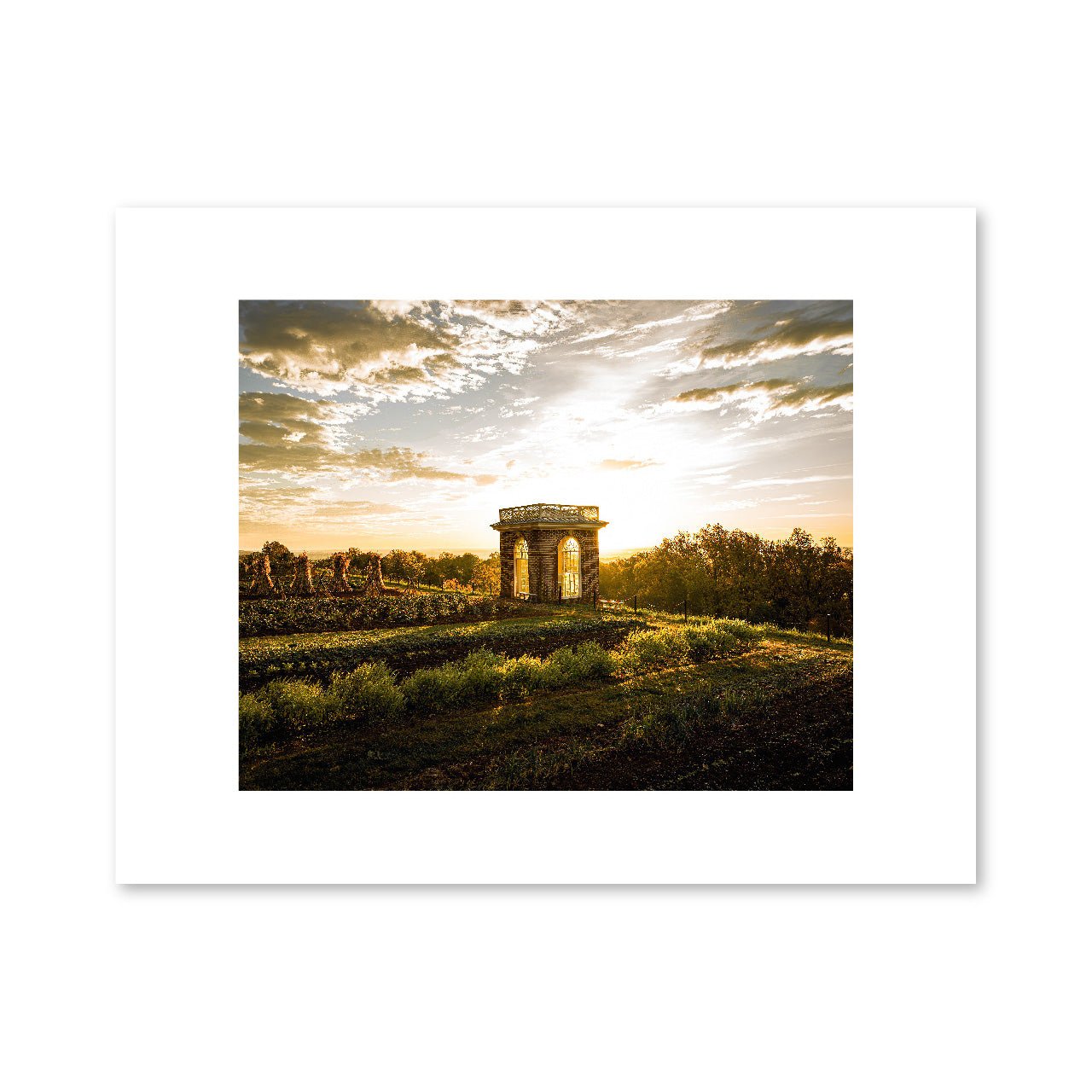 Monticello Garden Pavilion Matted Print - Shop-orias