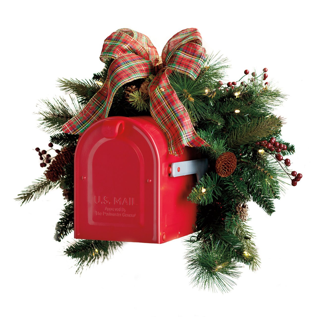 Monticello Lighted Mailbox Swag - Shop-orias