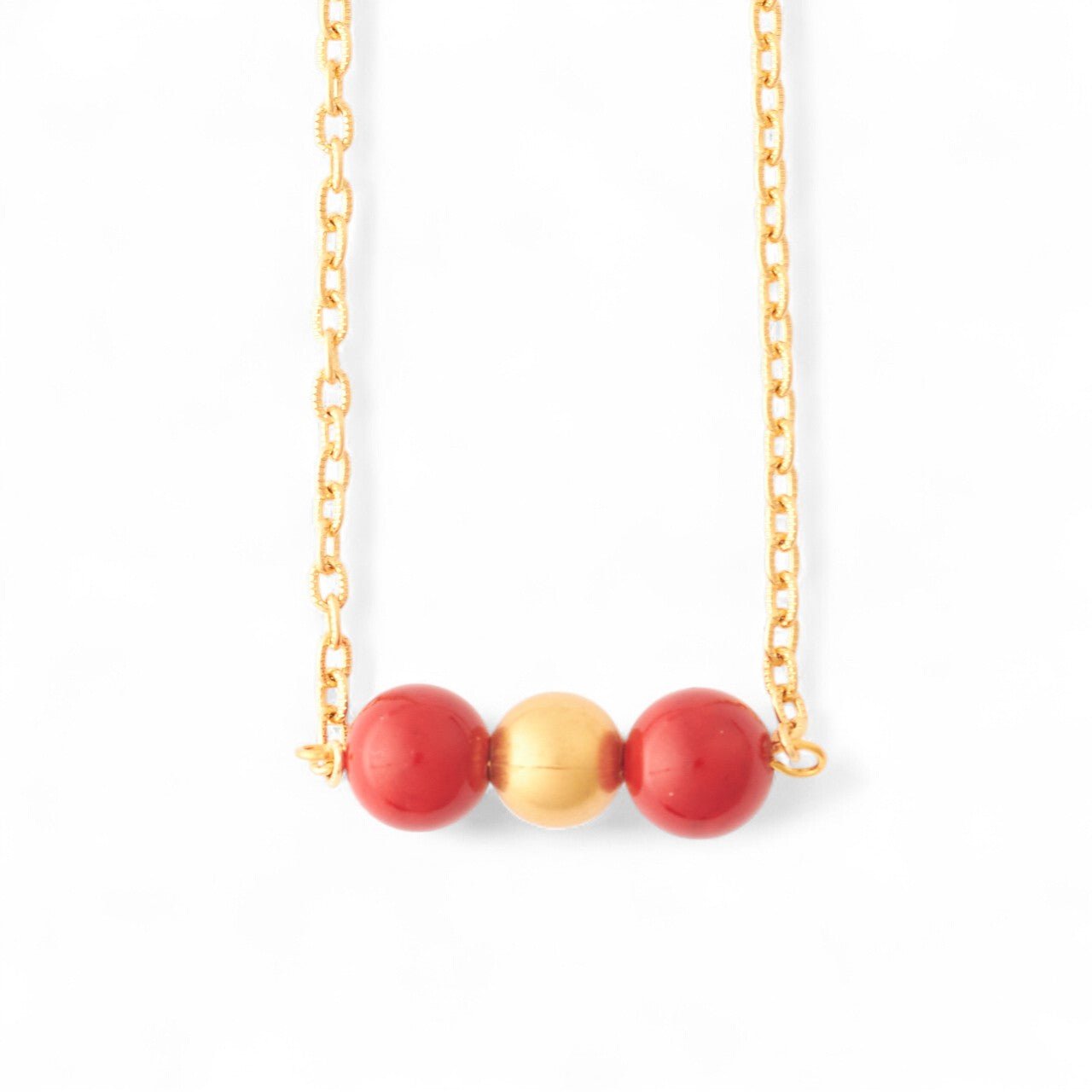 Monticello Red Coral Beaded Necklace - Shop-orias
