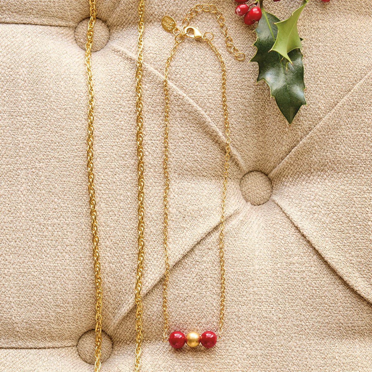 Monticello Red Coral Beaded Necklace - Shop-orias