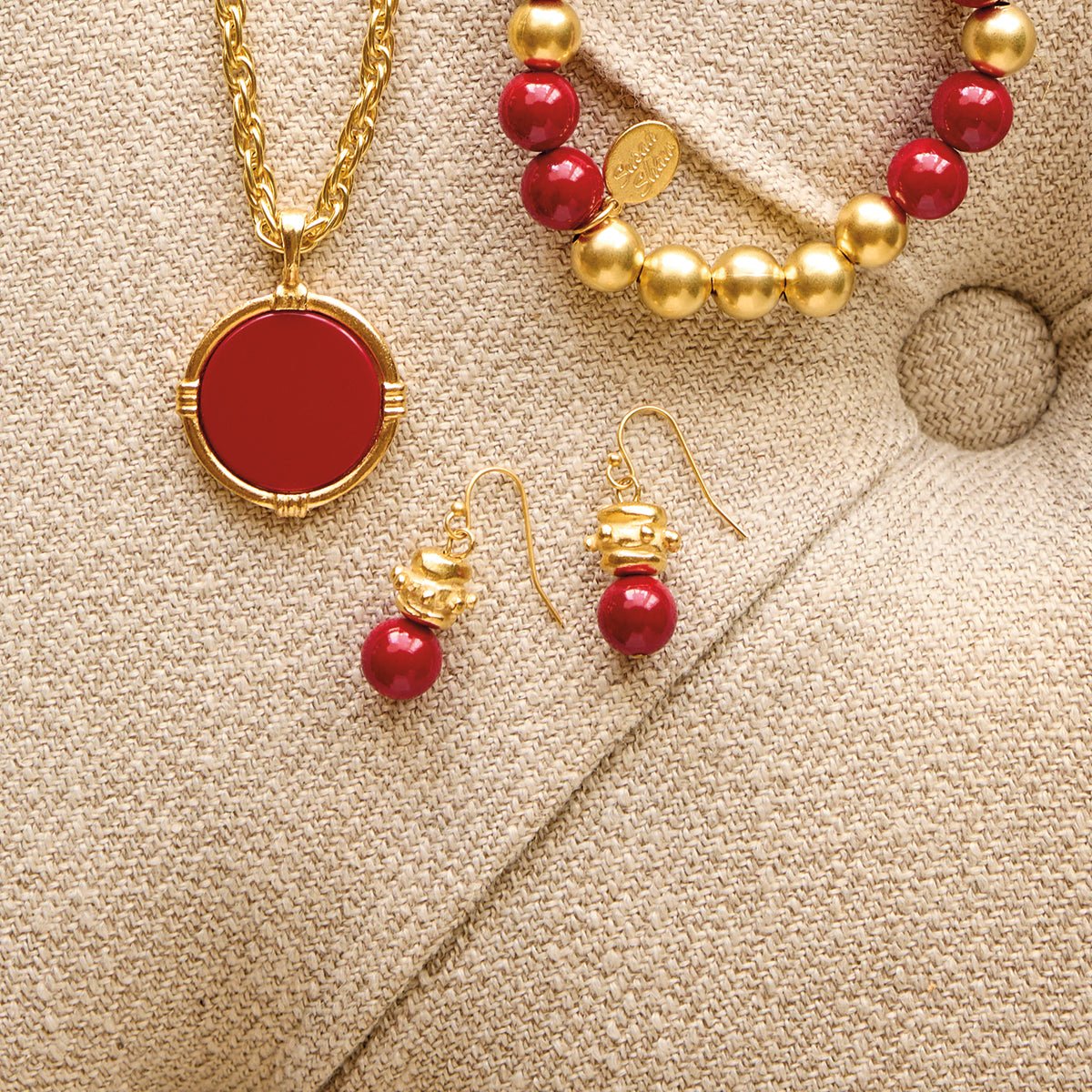 Monticello Red Coral Earrings - Shop-orias
