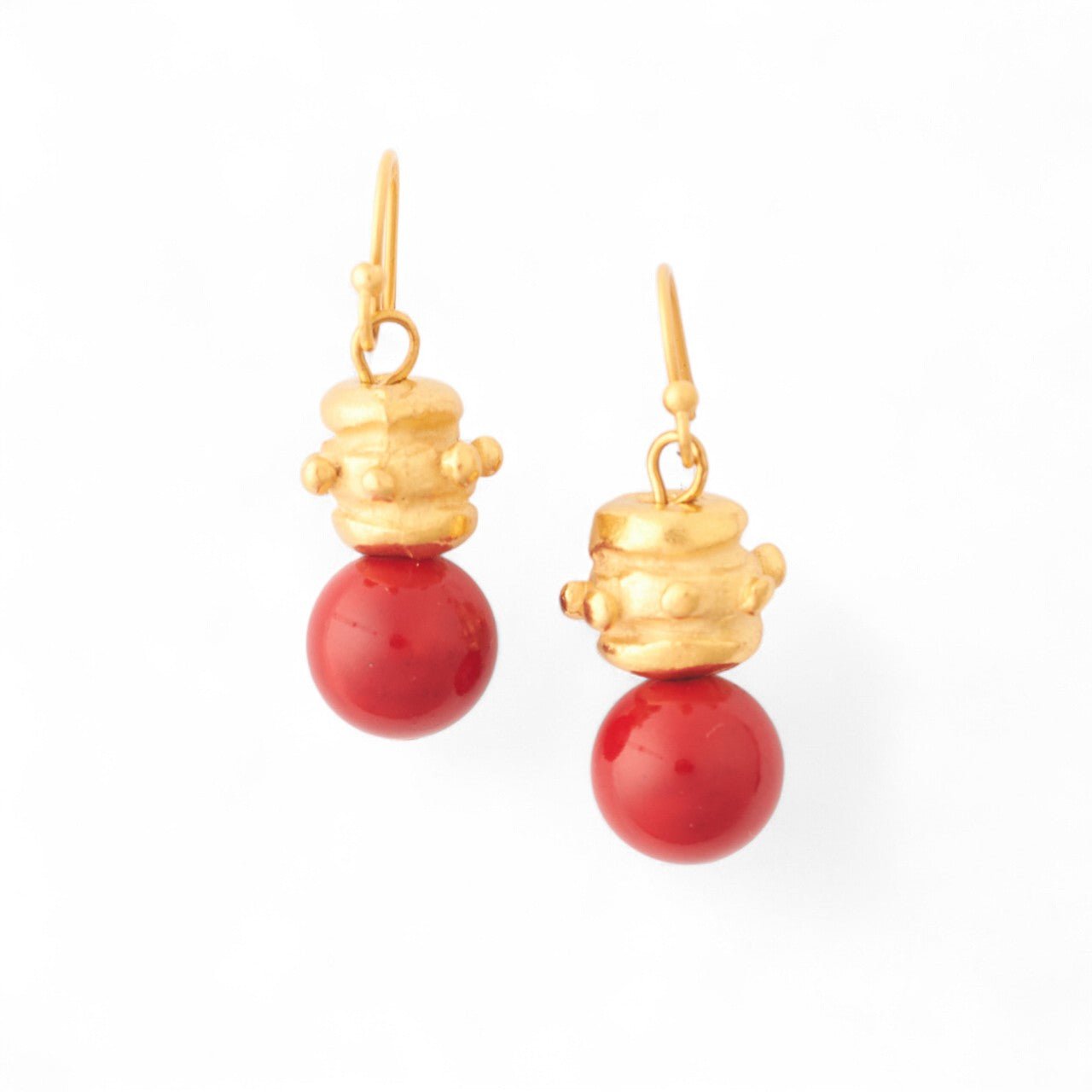 Monticello Red Coral Earrings - Shop-orias