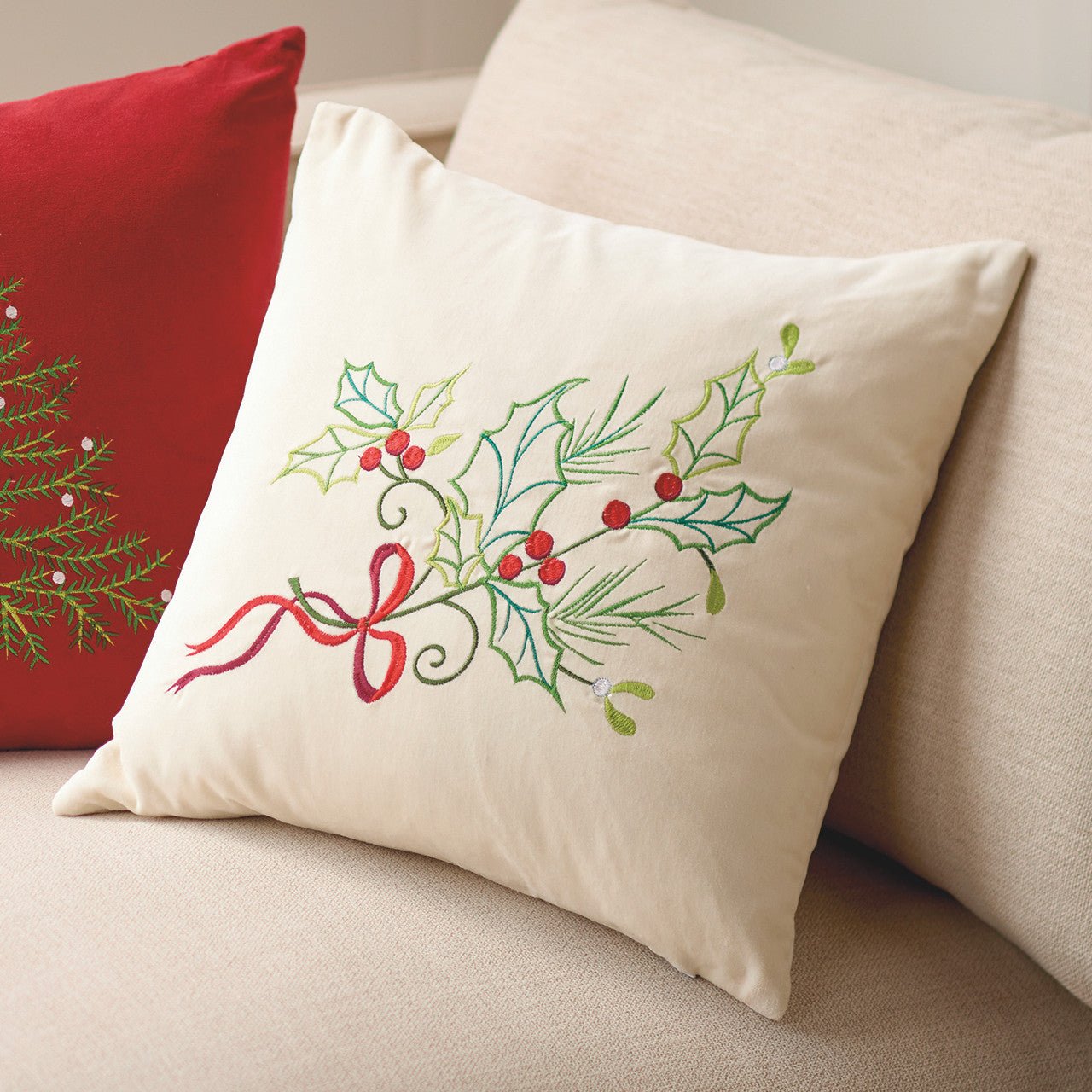 Monticello Velvet Holly Pillow - Shop-orias