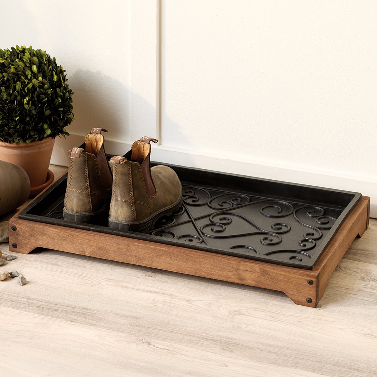 Monticello Wooden Boot Tray - Shop-orias