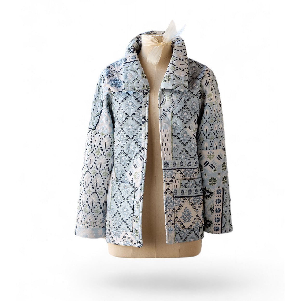 Quilted Floral Patchwork Jacket - Shop-orias
