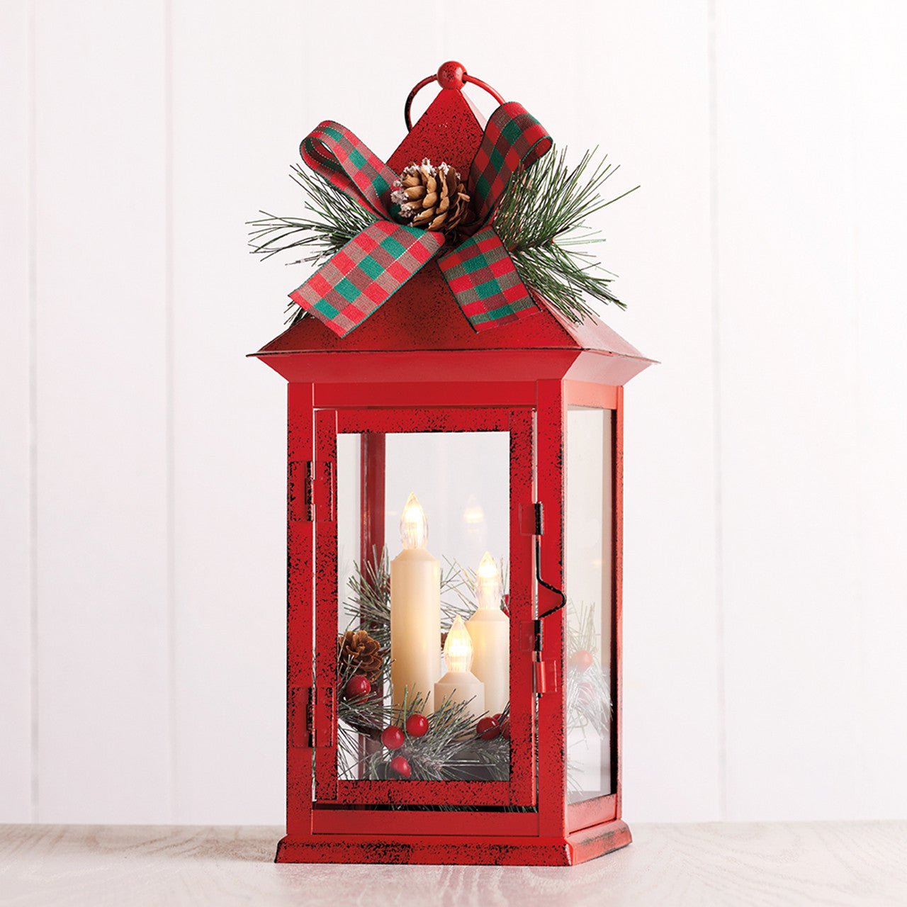 Red Decorated Candle Lantern - Shop-orias