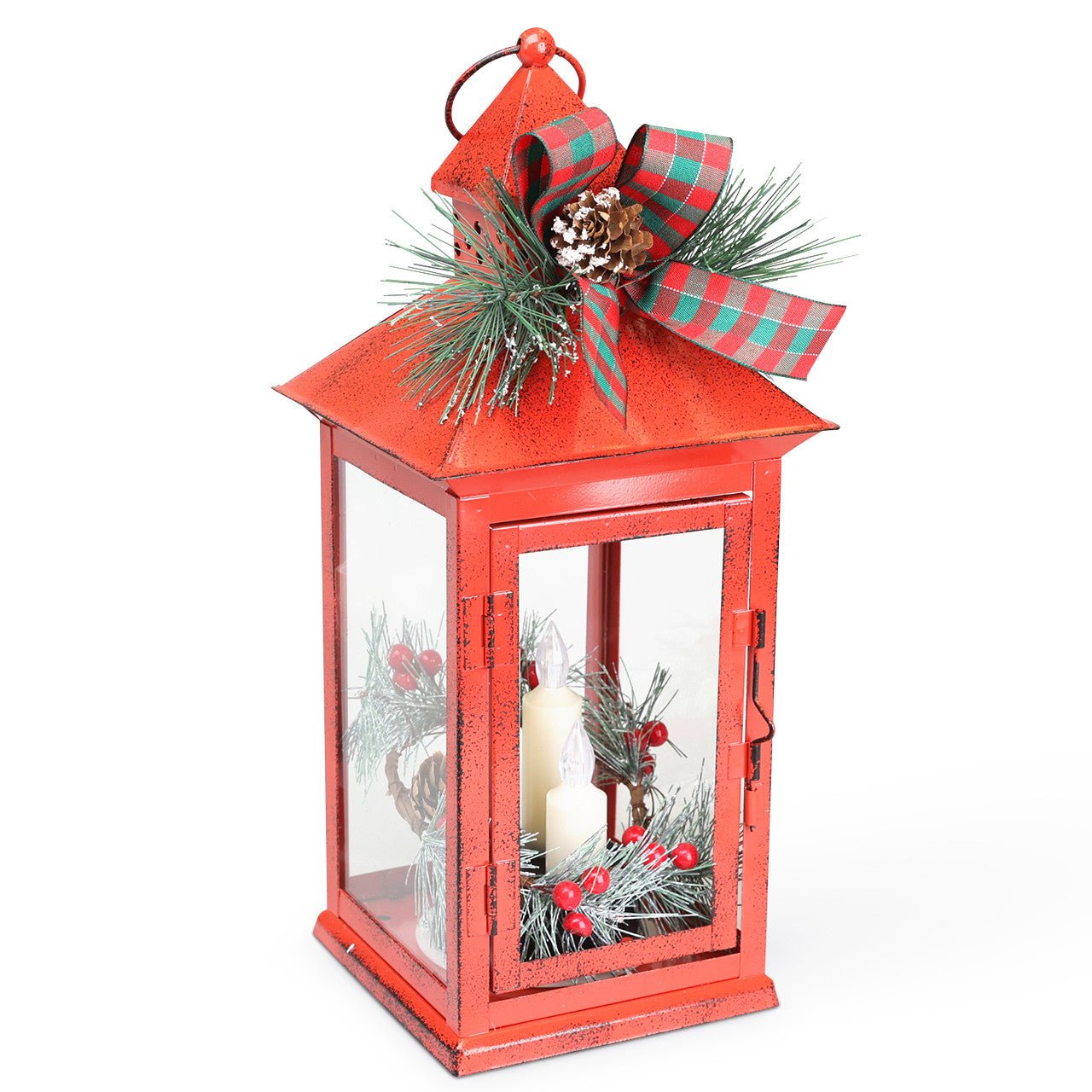 Red Decorated Candle Lantern - Shop-orias