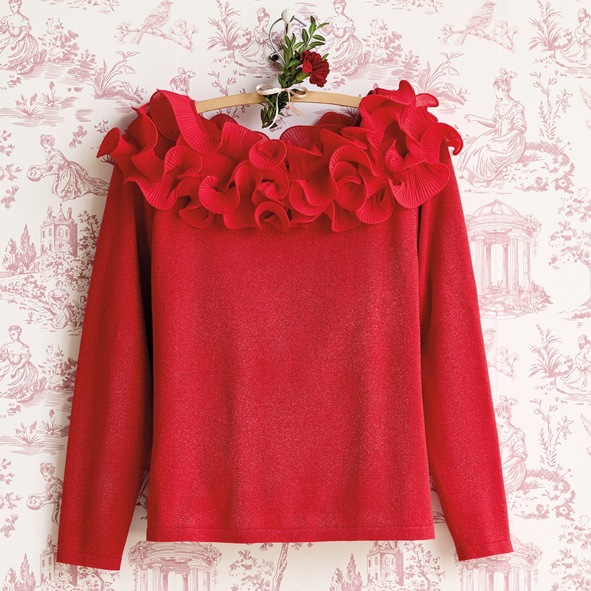 Ruffled Top Sweater - Shop-orias