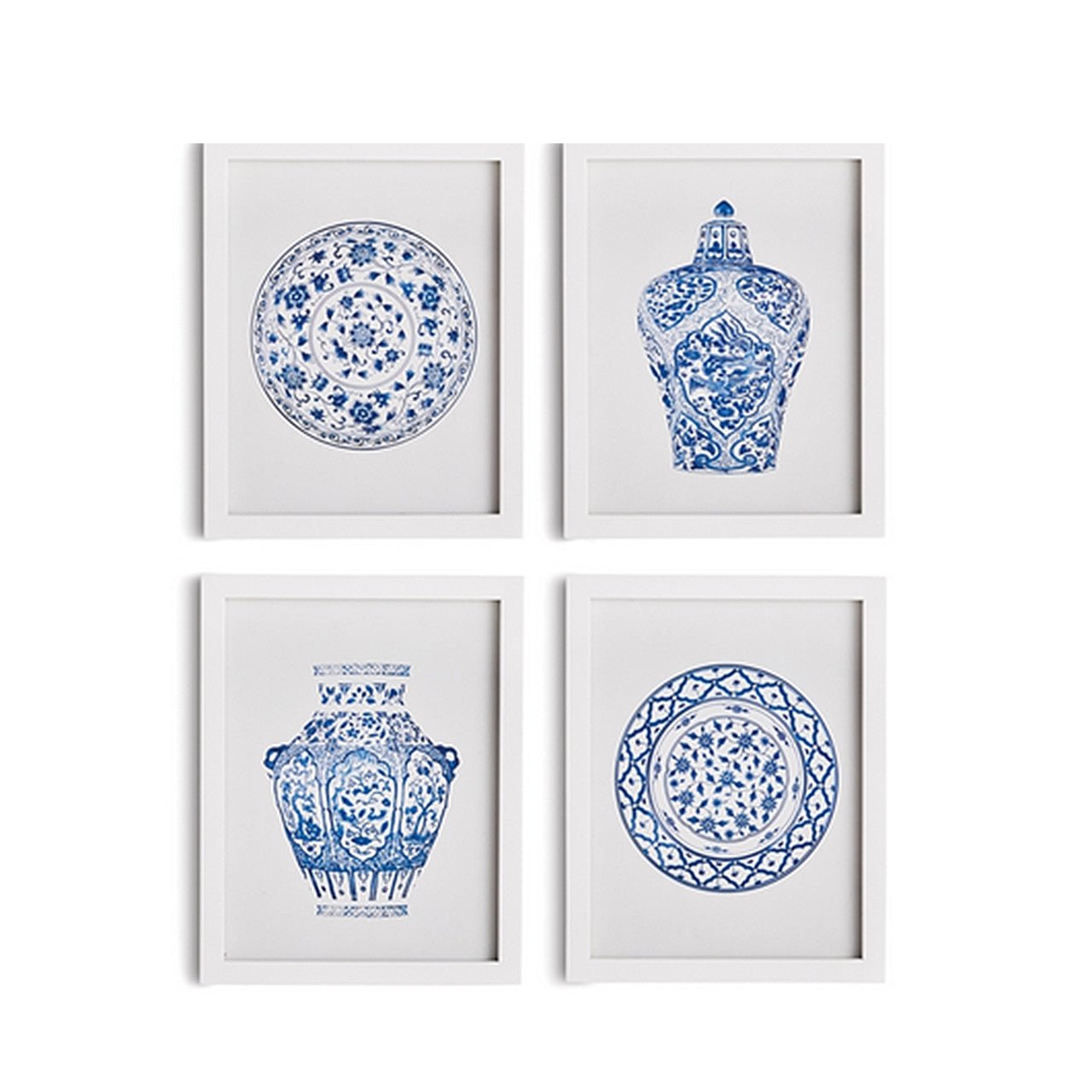 Blue and White Petite Prints (Set of 4) - Shop-orias