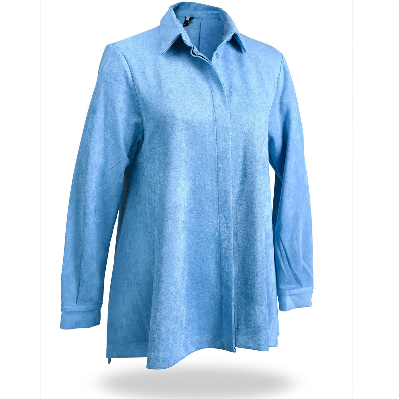 Blue Microsuede Shirt - Shop-orias