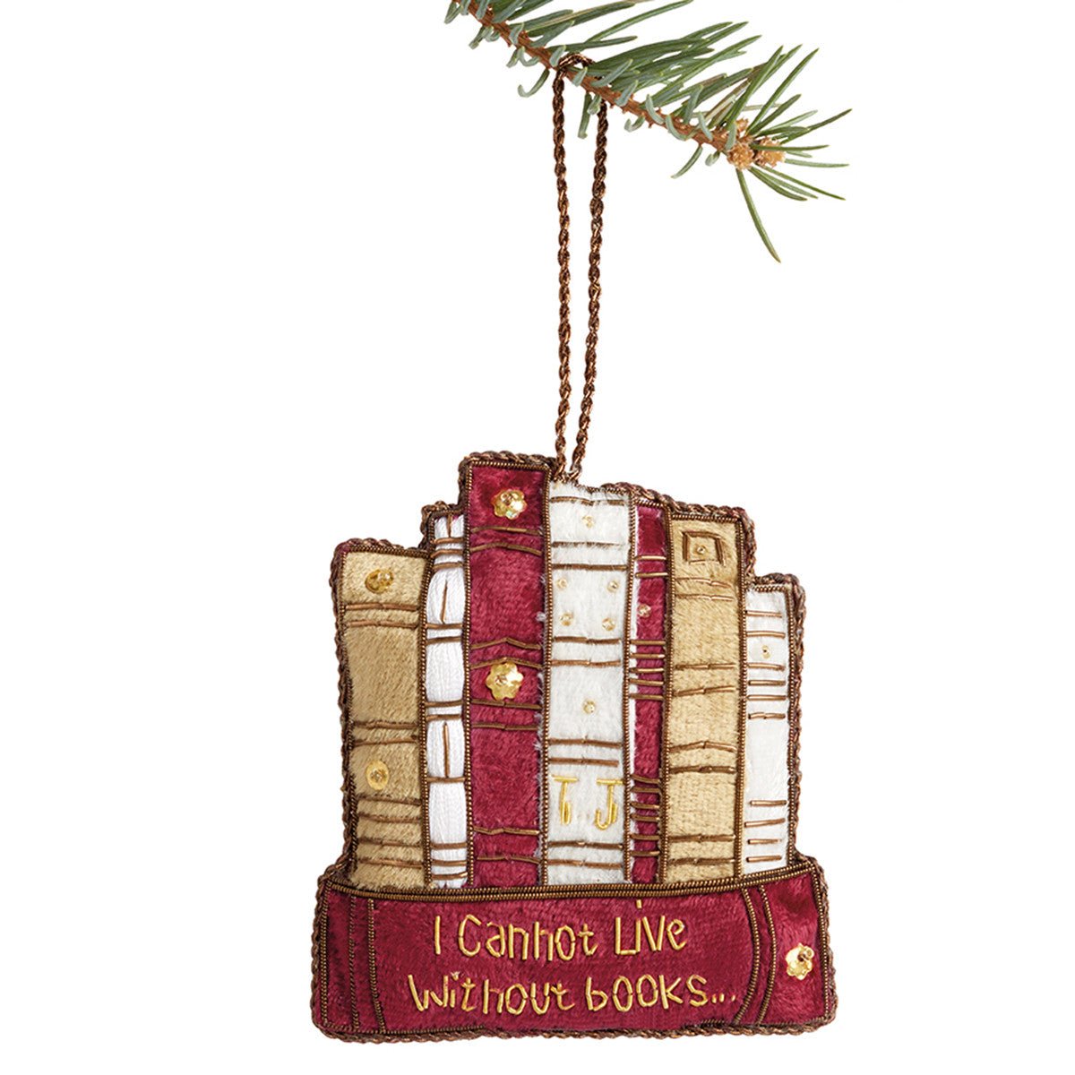 Book Quote Embroidered Ornament - Shop-orias