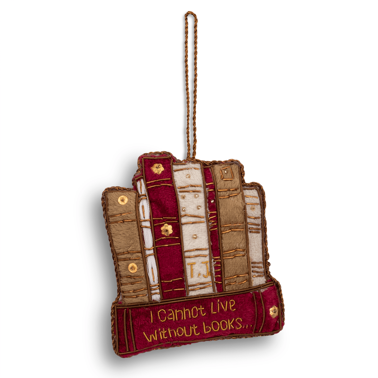 Book Quote Embroidered Ornament - Shop-orias