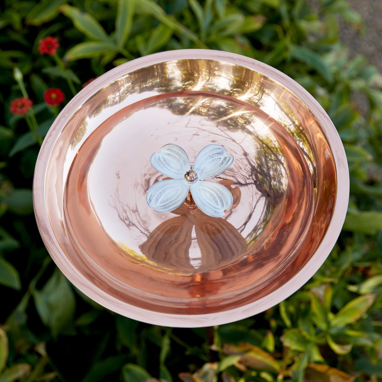 Copper Plated Dogwood Birdbath - Shop-orias