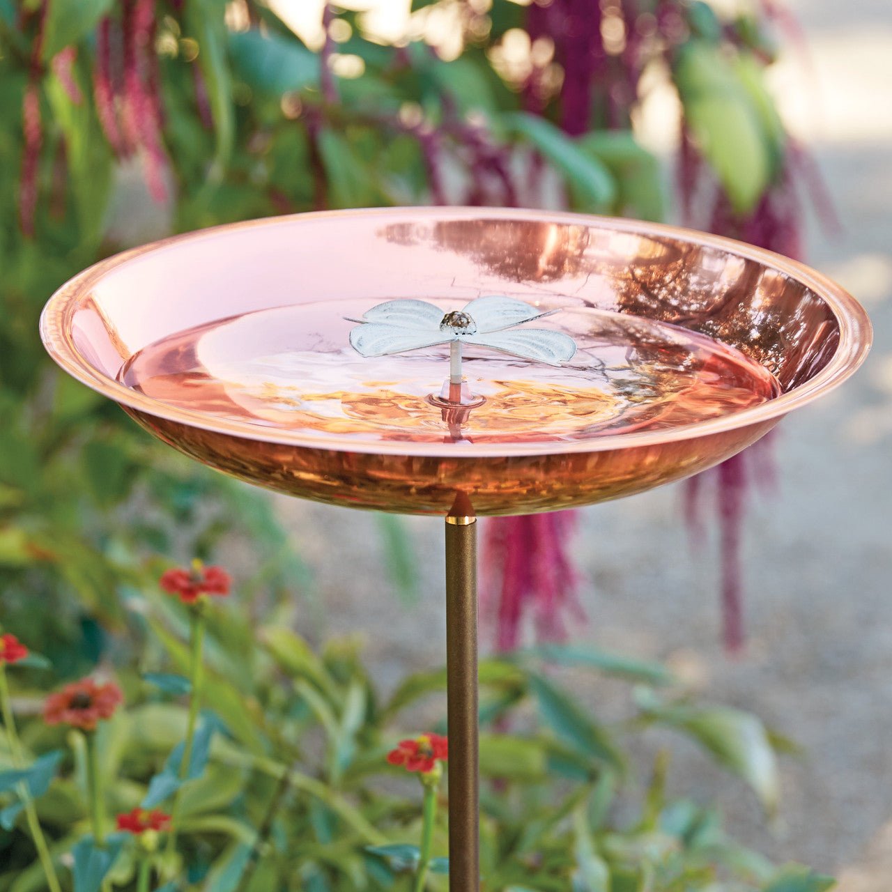 Copper Plated Dogwood Birdbath - Shop-orias